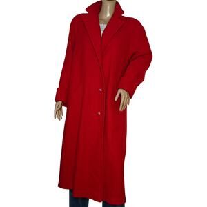Vintage Jofeld by Forstmann Red Wool Blend Overcoat Made in USA